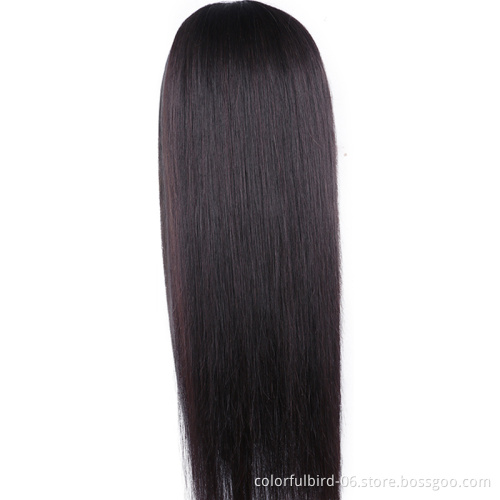 natural color straight Human Hair Wig headband wig for Black Women ice silk Wig black Hair extension